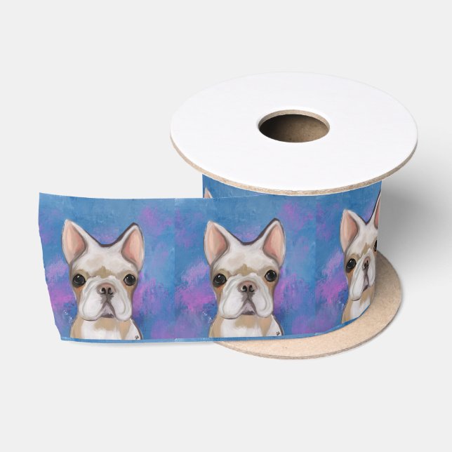 RUBAN EN SATIN BOULEDOGUE FRANÇAIS       (Bobine)