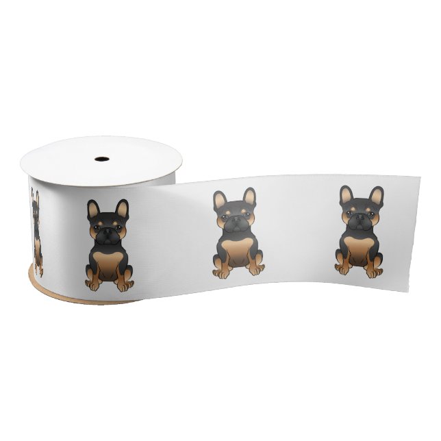 Ruban En Satin Bouledogue français noir et feu / Frenchie chiens  (Bobine)
