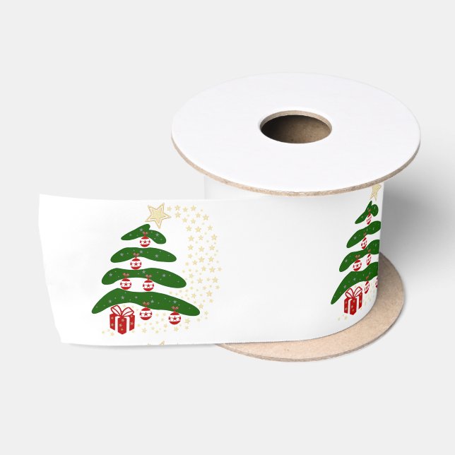 Ruban En Satin Boules de Noël sur un pin, Cadeaux (Bobine)