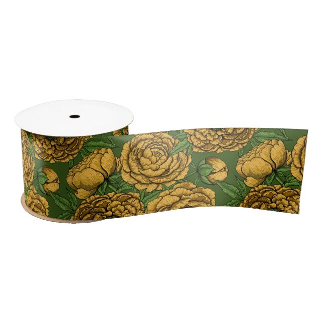 Ruban En Satin Bouquet de galets jaunes (Bobine)