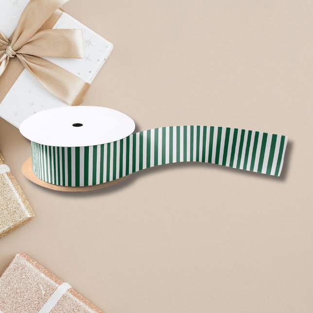 Ruban En Satin Bouteille vintage classique Vert & Blancs (Créateur téléchargé)