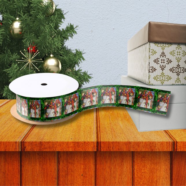 Ruban En Satin Bracelet Joyeux Elfes Presen ruban Satin Large 1,5 (Merry Elves Wrapping Presen 1.5" Wide Satin Ribbon)
