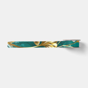 Ruban En Satin Branche avec feuilles dorées Ginko Biloba
