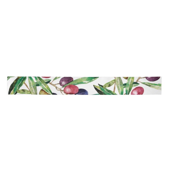 Ruban En Satin Branche d'olive aquarelle (Devant)
