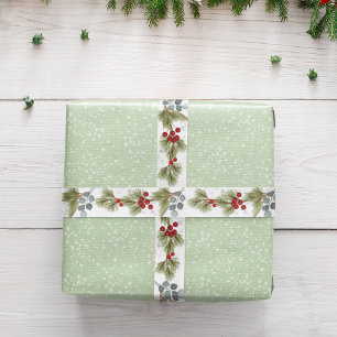 Ruban En Satin Branches de pins d'Eucalyptus Botanique Berries Ho