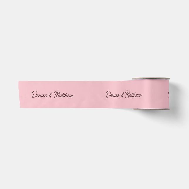 Ruban En Satin Bride et Groom amande Blossom rose (Devant)