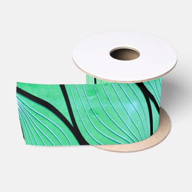Ruban En Satin Bright Green Hues Creative Leave Motif (Bobine)