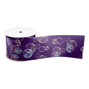 Ruban En Satin Bulles De Savon Sur Violet