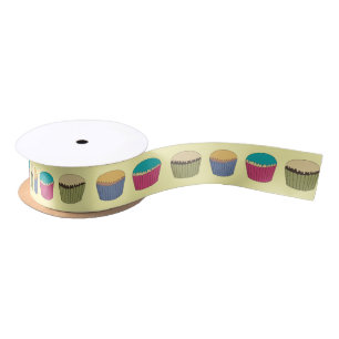 Ruban En Satin Buns glacés Cupcake Gâteaux Motif coloré