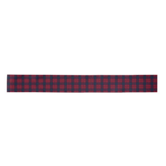 Ruban En Satin Burgundy and Blue Checkered Plaid Ribbon