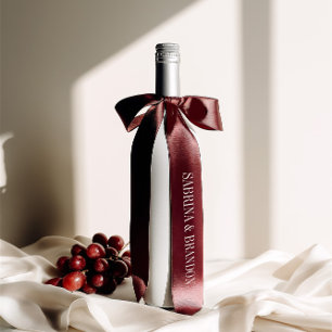 Ruban En Satin Burgundy Mariage Simple Inscription Noms personnal