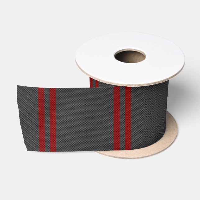 Ruban En Satin Burgundy Red Carbon Style Racing (Bobine)
