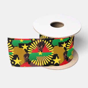 Ruban En Satin Burkina Faso Carte, drapeau et première révolution