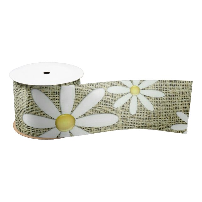 Ruban En Satin Burlap Daisy (Bobine)