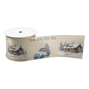 Ruban En Satin Cabine rustique en bois dans les montagnes