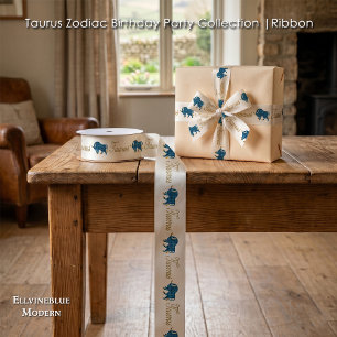 Ruban En Satin Cadeau d'anniversaire du zodiaque Taureau paillett