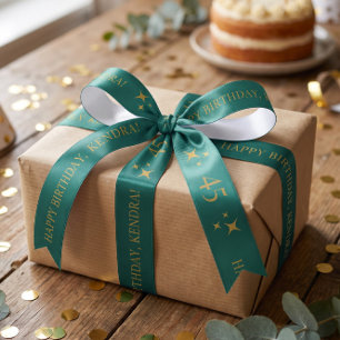 Ruban En Satin Cadeau d'anniversaire personnalisé sarcelle TOUT Â