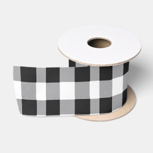Ruban En Satin Cadeau de Noël classique en tatan noir et blanc