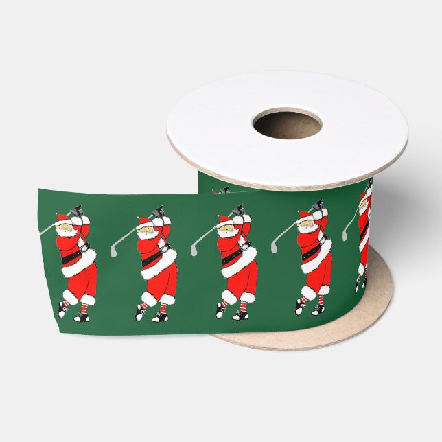 Ruban En Satin Cadeau de Noël Golf (Bobine)