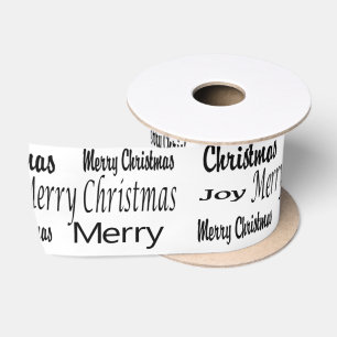 Ruban En Satin Cadeaux de saison, arbres de Noël blancs Sat