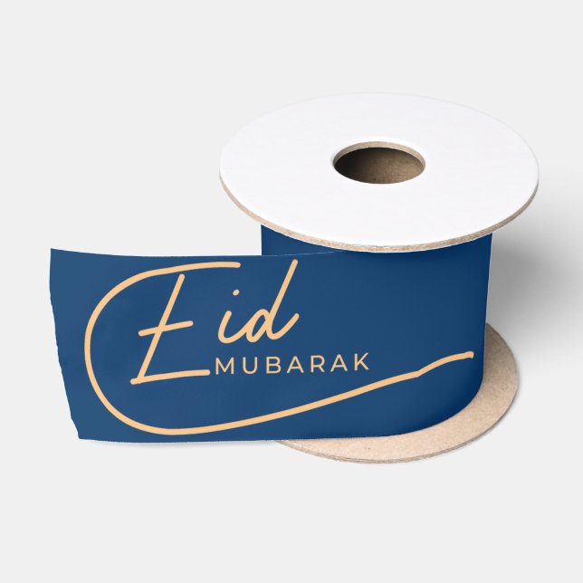 Ruban En Satin Calligraphie Eid Mubarak Islamique (Bobine)