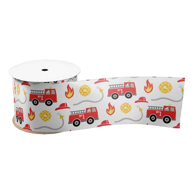 Ruban En Satin Camion d'incendie (Bobine)