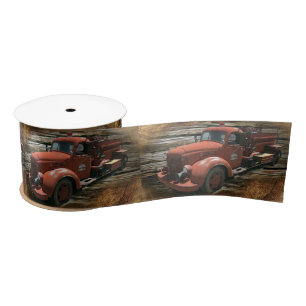 Ruban En Satin Camion-feu Vintage