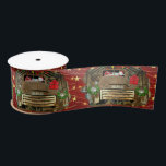Ruban En Satin Camion vintage GMC Frosty Snowman Christmas Run<br><div class="desc">Camion vintage GMC Frosty course de Noël Busting en dehors de la vieille grange</div>