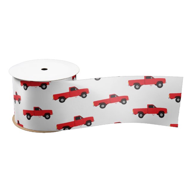 Ruban En Satin Camions de transport de camionnettes rouges (Bobine)