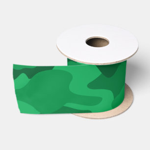 Ruban En Satin Camo Monocolore Vert Espagnol