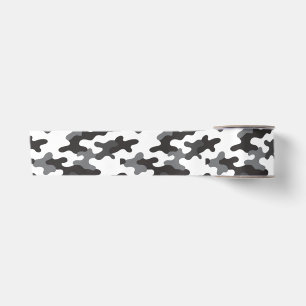 Ruban En Satin Camo noir et blanc