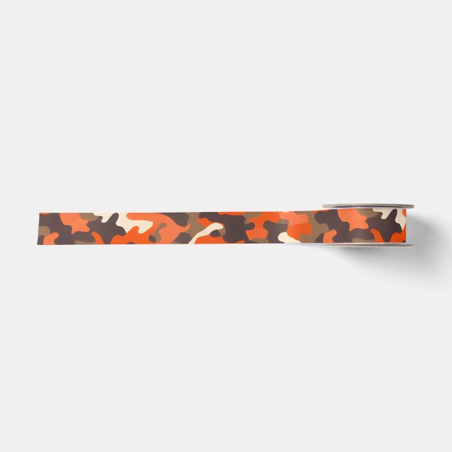 Ruban En Satin Camo orange et Brown (Devant)