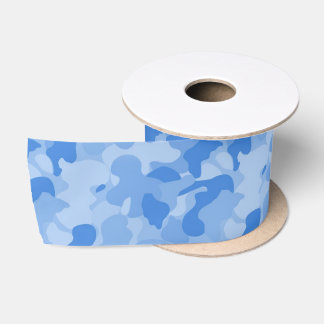 Ruban En Satin Camouflage bleu