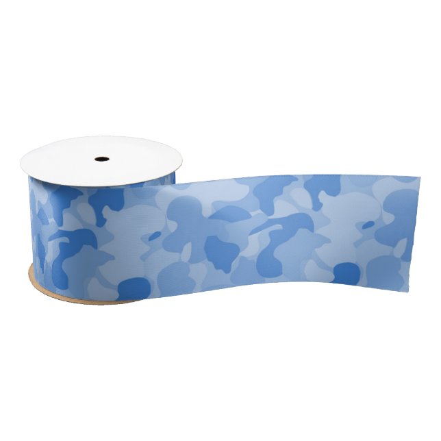 Ruban En Satin Camouflage bleu (Bobine)