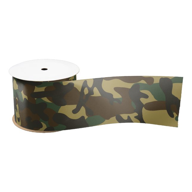 Ruban En Satin Camouflage forestier (Bobine)