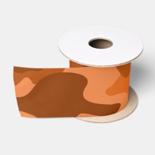 Ruban En Satin Camouflage Monocolore Orange Espagnol
