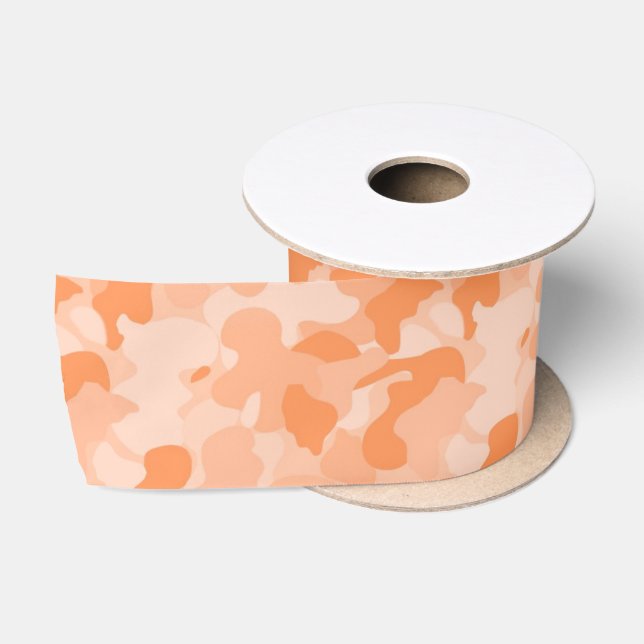 Ruban En Satin Camouflage orange (Bobine)