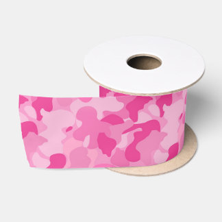 Ruban En Satin Camouflage rose