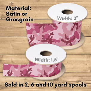 Ruban En Satin Camouflage rose