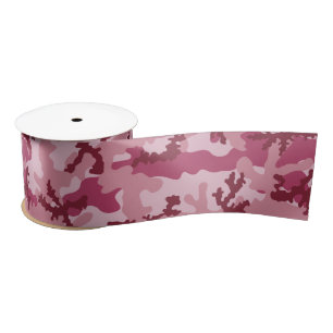 Ruban En Satin Camouflage rose