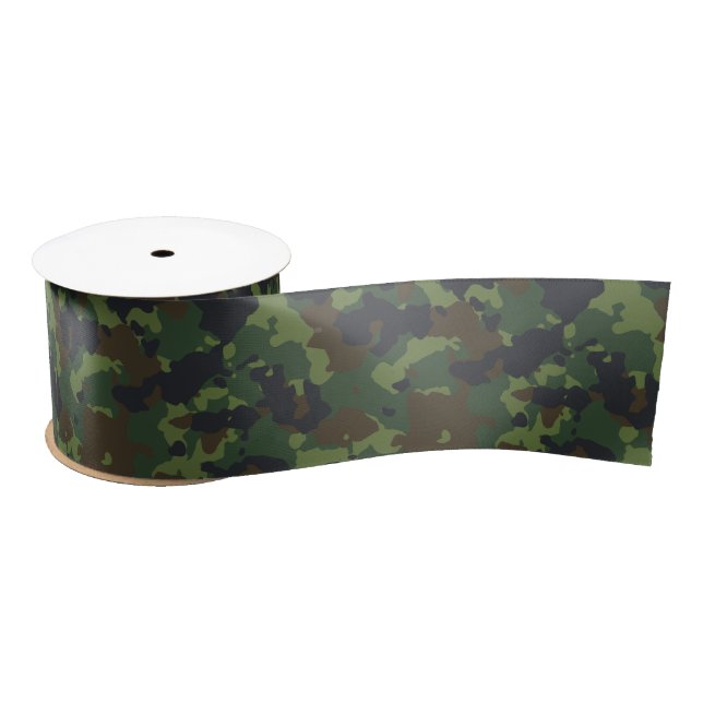 Ruban En Satin Camouflage vert Camo Armée Brown militaire (Bobine)