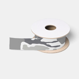 Ruban En Satin Camouflé blanc et gris militaire
