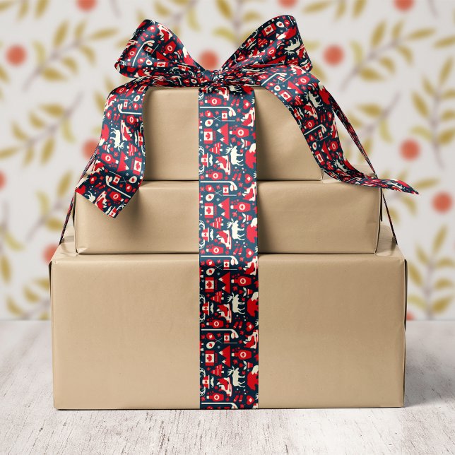 Ruban En Satin Canada Moose Christmas Winter (Créateur téléchargé)