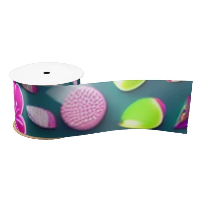 Ruban En Satin Candy Sweet rose vert rose blanc multiples bonbons (Bobine)