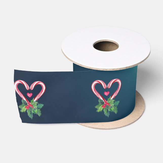 Ruban En Satin Canneberges,Canne de Noël ,Noël Vert (Bobine)