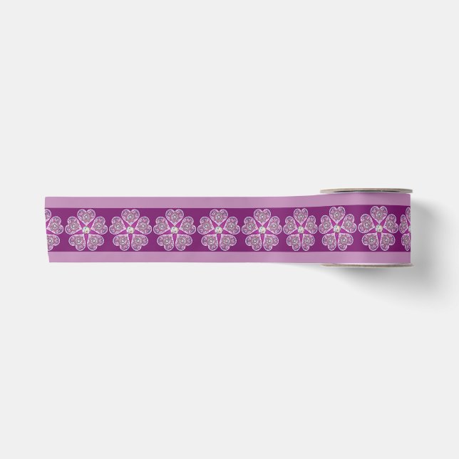 Ruban En Satin Cardinal rouge Rosace (Devant)