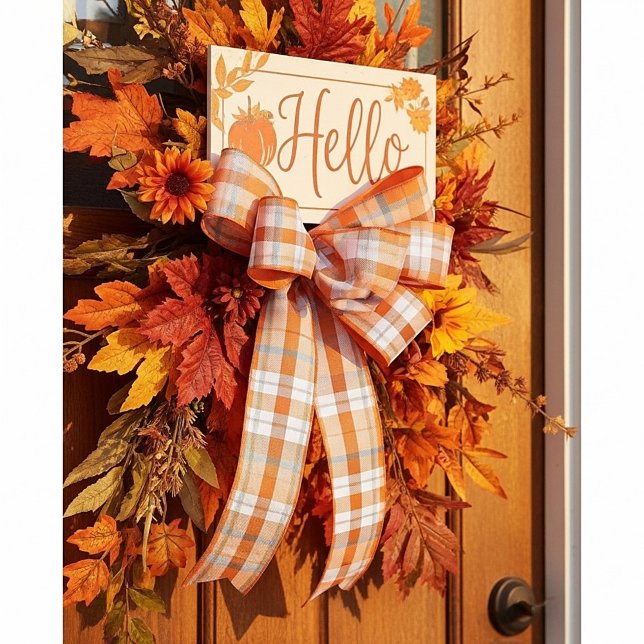 Ruban En Satin Carreaux d'automne (Créateur téléchargé)