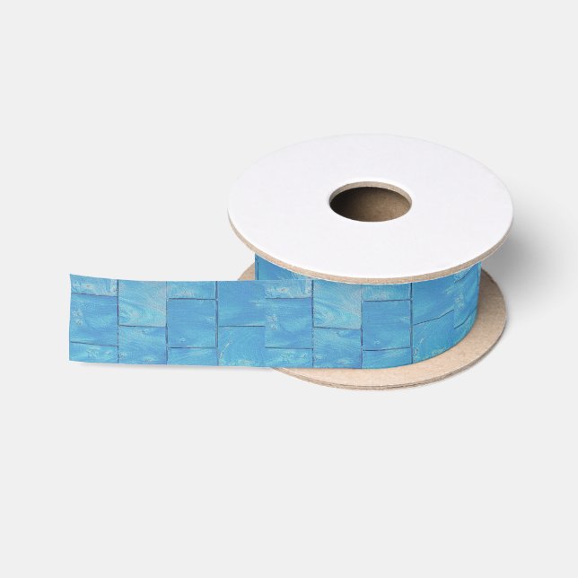 Ruban En Satin Carreaux de bleu ardoise Art Déco (Bobine)