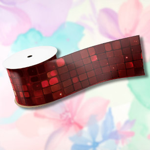 Ruban En Satin Carrés de style disco rouge motif de la Saint-Vale