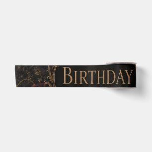 Ruban En Satin Carte d'anniversaire gothique, Floral sombre, Papi